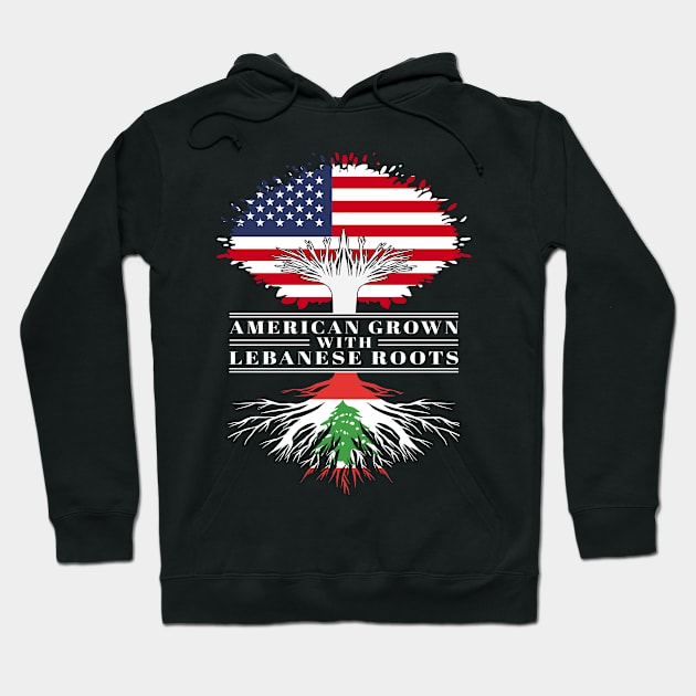 American Grown With Lebanese Roots Us Lebanon Flag Tree Hoodie by BramCrye